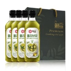 CJ 프리미엄  유지류 선물세트 백설 올리브유 900ml 4개 1세트