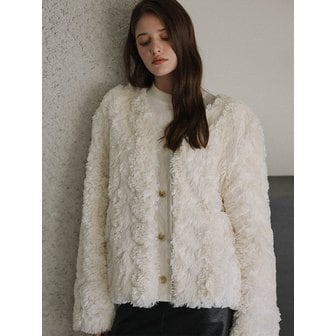 드헤베 Soft Fur Jacket [Ivory]