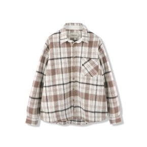 Albert Overfit Check Shirt Jacket BROWN