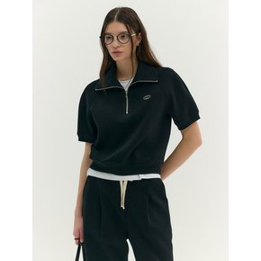 VOLUME HALF ZIP-UP SWEATSHIRT (moat black)