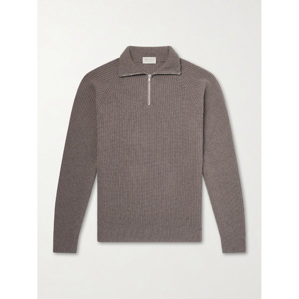 라이커 리브드 캐시미어 울 블렌드 하프 집업 스웨터 46376663163110679