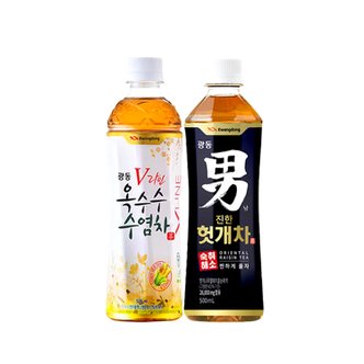  광동 진한 헛개차 500ml 12입 + 옥수수수염차 500ml 12입