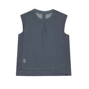 여성 등판 메쉬 배색 라운드넥 베스트 9825LZSN_GREY