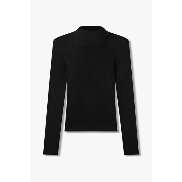 리브드 하이넥 롱 슬리브 탑 EN15110011000