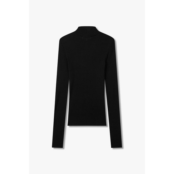 리브드 하이넥 롱 슬리브 탑 EN15110011000