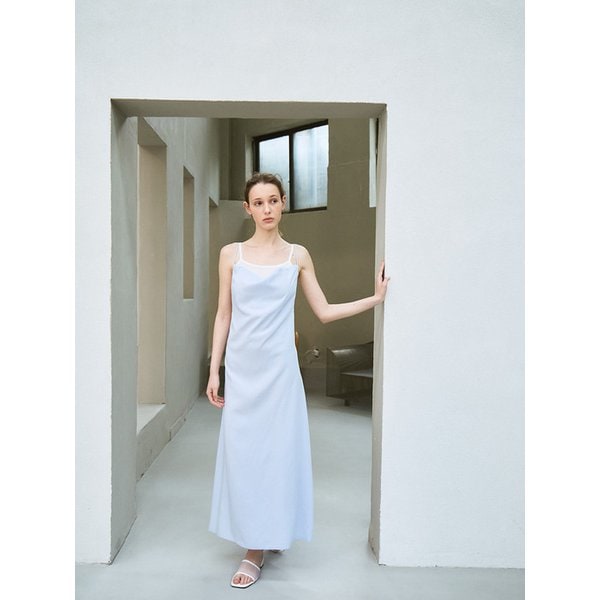 backless strap dress (sky blue)