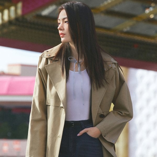 [부산점] 탈착 후디 오버핏 트렌치코트(AQ1WC261)