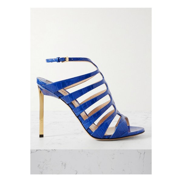 카린 크로크 효과 페이턴트 가죽 샌들 1647597333686675