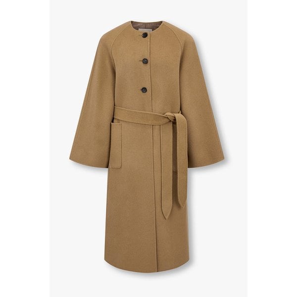 벨티드 울 블렌드 롱 코트 7125416506164