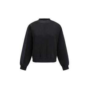 M35LS631 292 BLACK Mix Media crewneck Sweater