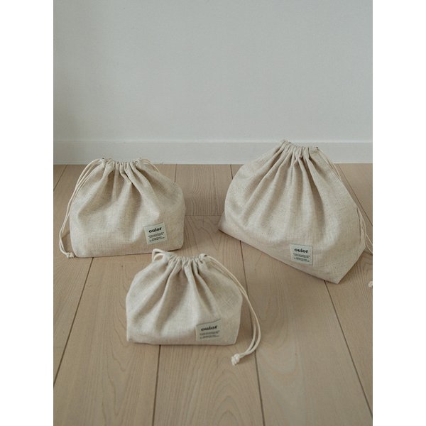 chubby string pouch_herringbone beige