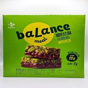 씨제이 밸런스밀 프로틴바 말차초코 38g 12개 저당 통곡물 프로틴바