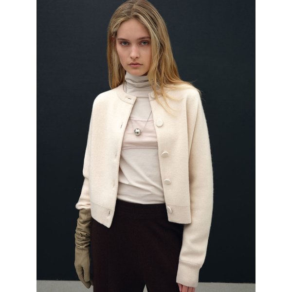 캐시 이중직 가디건_크림