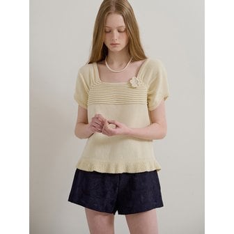 모어댄라이크 SQUARE FLOWER KNIT - LEMON