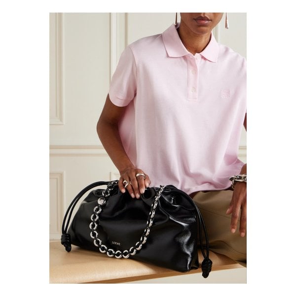 플라멩코 라지 장식 가죽 클러치 블랙 46376663162858932