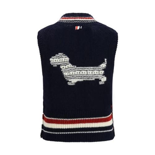 톰브라운 도니골 RWB 스트라이프 헥터 포인텔 베스트 FKV233A Y1506 415 NAVY DOM