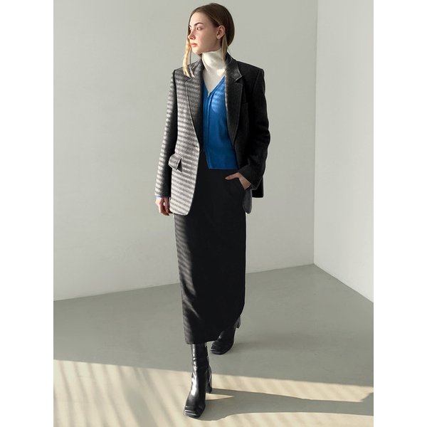 백슬릿 H핏 롱스커트 VB59SKM191Z