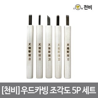 하우스플러스 [천비] 우드카빙 조각도 5P 세트 환도 창도 평도 직각도 5종세트