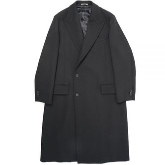 오라리 오라리 DOUBLE CLOTH HARD TWIST CARSEY CHESTERFIELD COAT Black (A23AC01KW) (더블 클