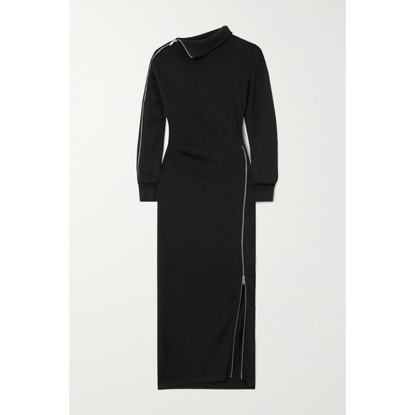 제미 지퍼 디테일 니트 터틀넥 맥시 드레스 블랙 1647597314790983