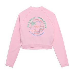 N242WRG460 여성 그래픽 크롭 래쉬카드 PINK