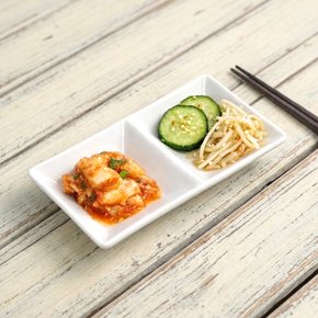 본차이나 도자기 2절 나눔 접시 반찬 안주 나물 혼족템 혼밥족