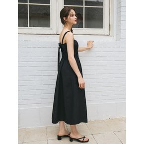 SEERSUCKER SHIRRING ONEPIECE_BLACK