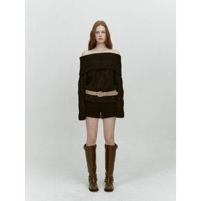 ALPACA TWIST OFF SHOULDER KNIT (BLACK)