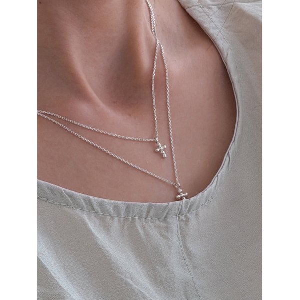 [단독][선물포장]Ball Cross II Necklace_mvn77