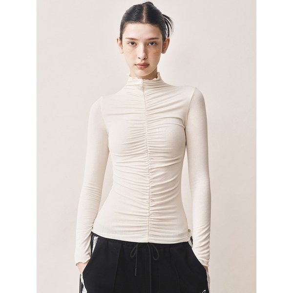 FRONT SHIRRING TOP_CREAM