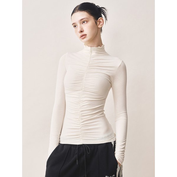 FRONT SHIRRING TOP_CREAM