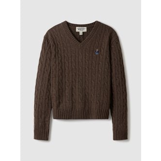 후아유 Steve Cable V-Neck Pull over WHKAE4912F