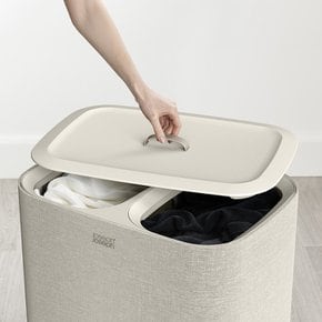 토타 분리형 세탁바구니 2칸 베이지 90L