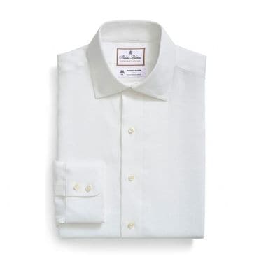 이스퀘어 4288244 Brooks Brothers x Thomas Mason Solid Linen Dress Shirt