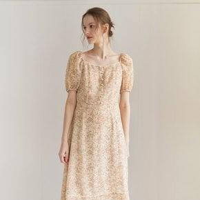 SQUARE NECK LACE TRIM MAXI ONEPIECE_CREAM