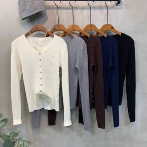 카카 골지 슬림핏 긴팔 니트 가디건 5color