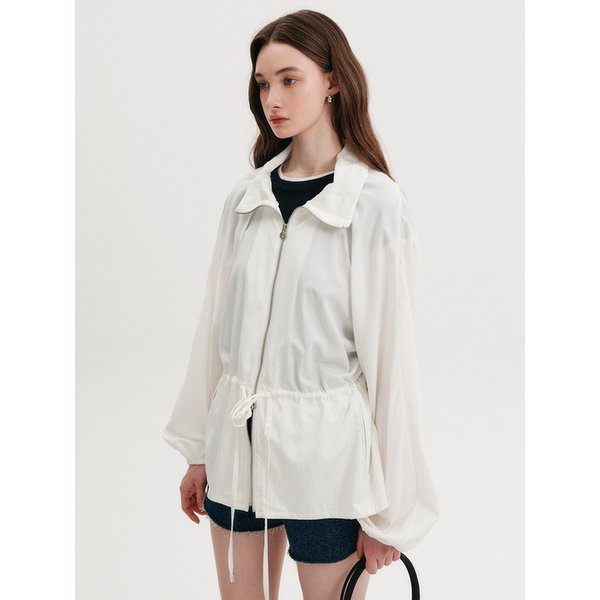 리나 셔링 윈드브레이커 점퍼_아이보리 / LINA SHIRRING WINDBREAKER JUMPER_IVORY