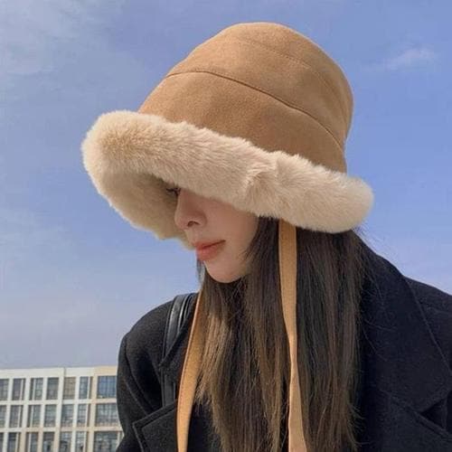 여자 겨울 버킷햇 털 벙거지 모자(1)