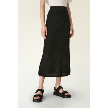 DKNY (시즌오프30%)크로셰 A라인 스커트 (DW2F3KSC394L)