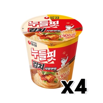  농심 누들핏 김치사발면맛 소컵 37.5g x 4개