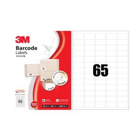 바코드용 라벨 칸 지 용지 3M 213 65 100매