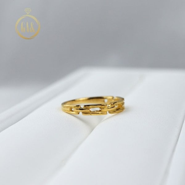 [가앤] 24k순금 사각 사슬 체인 반지 1.875g