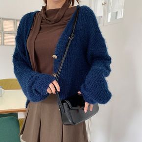 파인 브이넥 니트 가디건  6color _P373889762