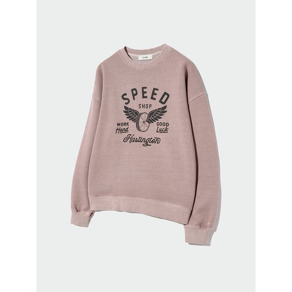 피그먼트 워싱 스피드휠 스웨트셔츠_핑크