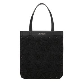 TRANSPARENT MESH FLORAL TOTE BAG_V21B5BG672_BK