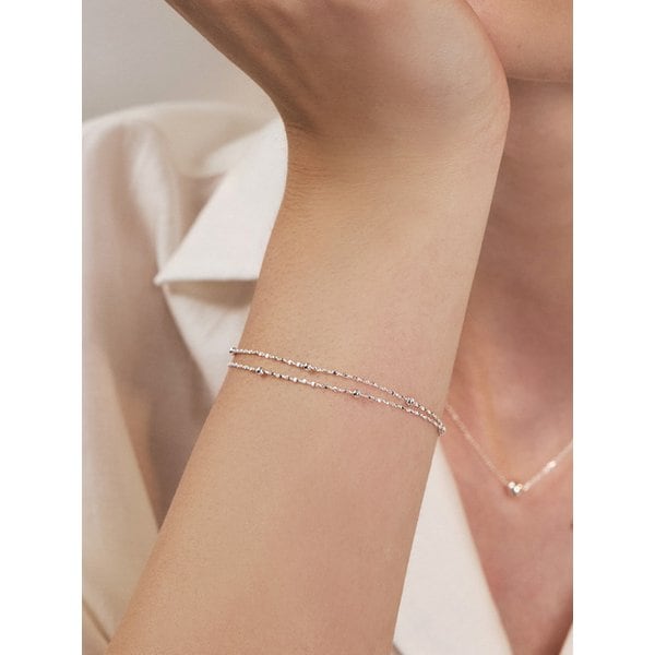 [~3/18 손거울 증정] [sv925] twinkle double ball chain bracelet