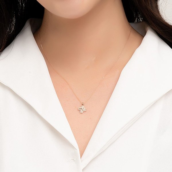 14K 쿼드러플 티 금 목걸이