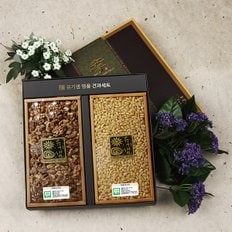 친환경 명품견과세트 명품2호_무농약 호두조각 180g 유기 잣 200g