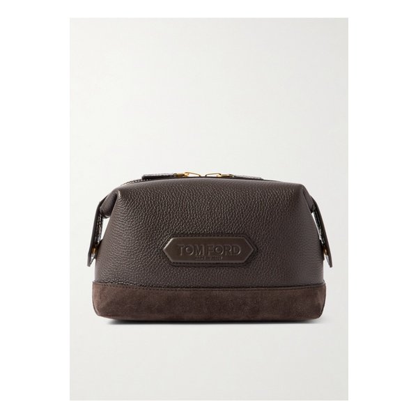 스웨이드 트림 풀그레인 가죽 세면백 46376663162835424