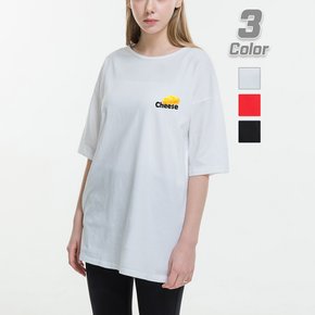 치즈 루즈핏 반팔티 오버핏 빅사이즈 박스티 면티 티셔츠